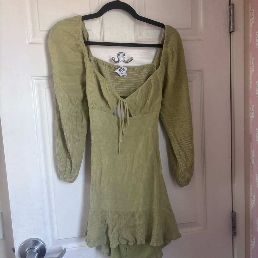 Princess Polly Sage Long Sleeve Dress